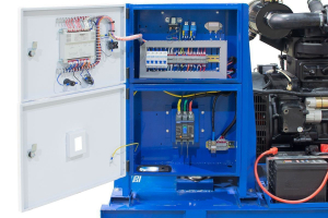 Дизельный генератор ТСС ЭД-60-Т400 с АВР в погодозащитном кожухе на прицепе 025402 промышленный фото